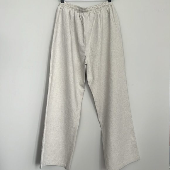 2-Piece Monochrome Beige Linen Matching Coord Set - Picture 9 of 16